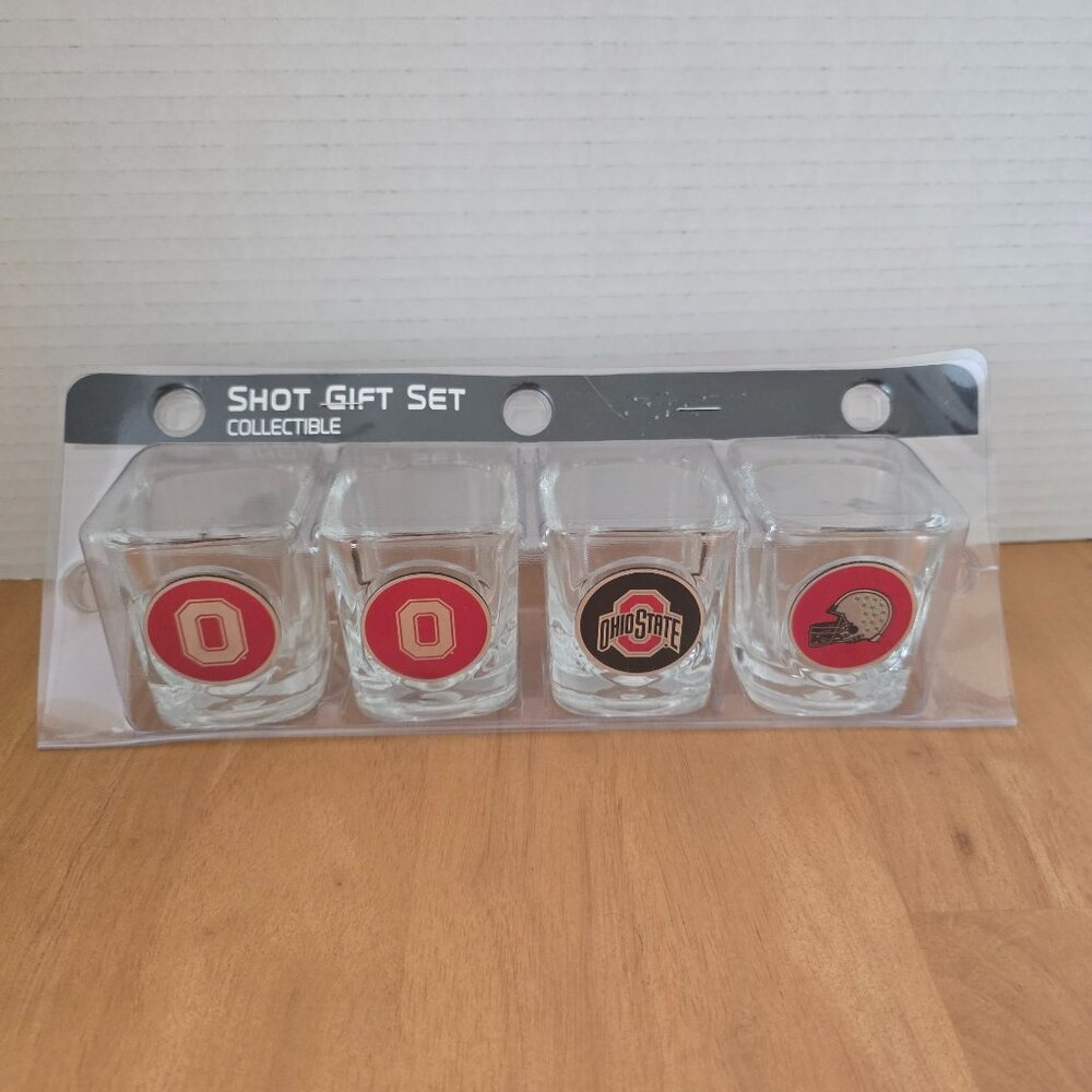 Ohio State‎ University OSU Shot Glass Collectible 4 Piece Gift Set New